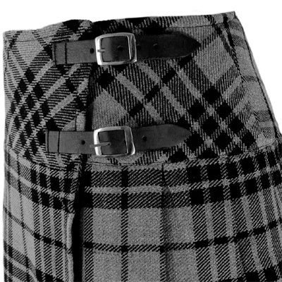 Ladies Grey Watch Tartan Scottish Mini Billie Kilt Mod Skirt
