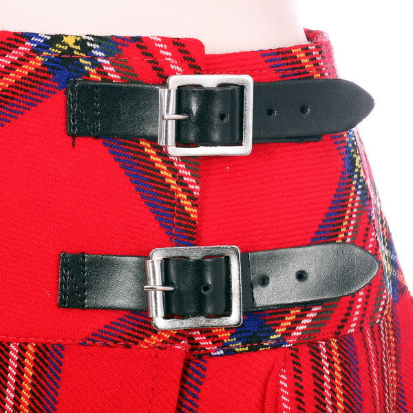 New Ladies Royal Stewart Tartan Scottish Mini Billie Kilt Mod Skirt