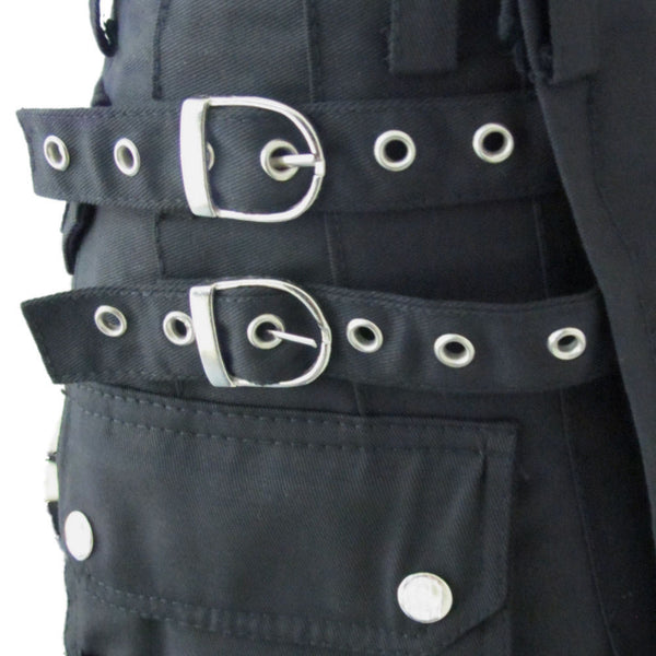 Men's Black Heavy Duty Deluxe Utility Cotton Kilt