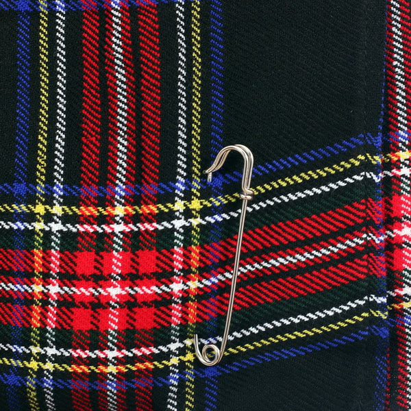 New Ladies Black Stewart Tartan Scottish Mini Billie Kilt Mod Skirt
