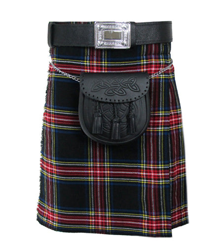 5 Yards Scottish Highland Black Stewart Tartan Kilt