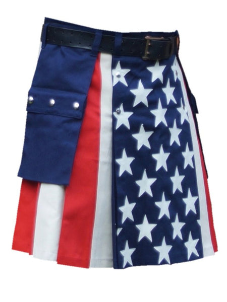Men's Hybrid Cotton American Flag Stylish Kilts