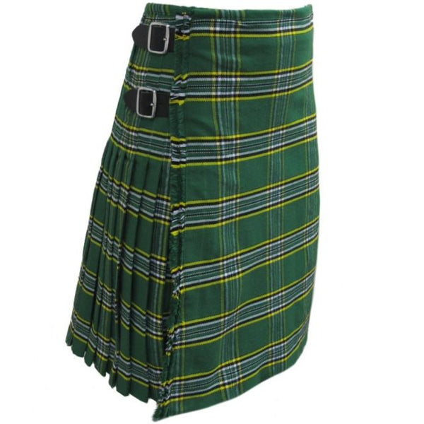 Scottish Highland 8 Yards Ireland Wool Tartan Blended Kilt Saint Patrick's Day