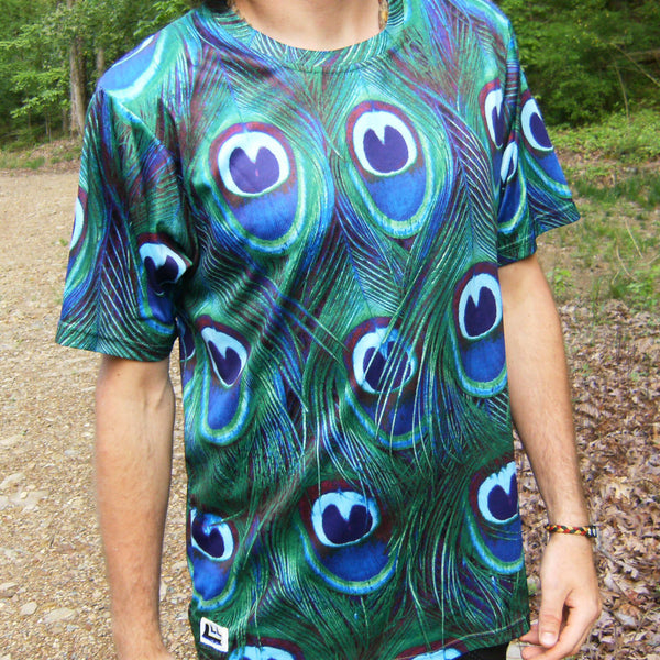 Hi-Res Natural Peacock - Short Sleeve T-Shirt - Lit Like LUMA - Future Fashion and Modern Innovations - 1