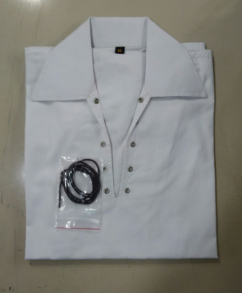 Scottish Highland White Jacobean Jacobite Ghillie Kilt Shirt