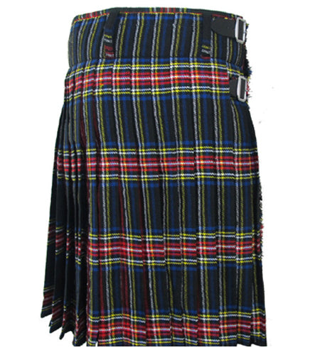 5 Yards Scottish Highland Black Stewart Tartan Kilt