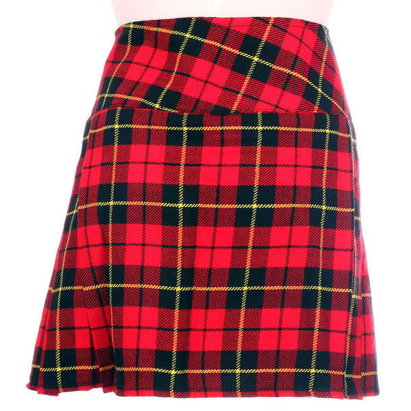 New Ladies Wallace Tartan Scottish Mini Billie Kilt Mod Skirt