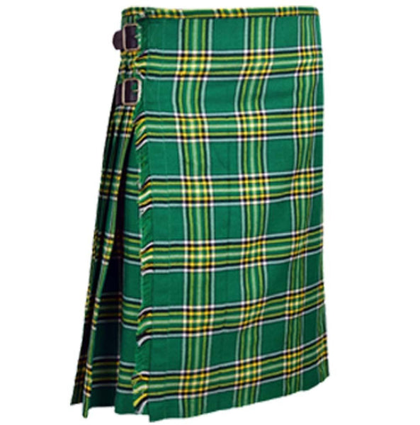 Scottish Highland 8 Yards Ireland Wool Tartan Blended Kilt Saint Patrick's Day