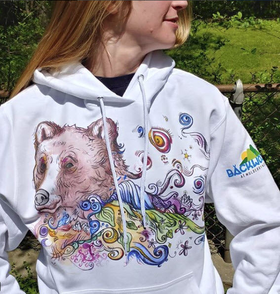 Visionary Art "Fantasy bear" Plush Hoodie Backwoods at Mulberry Mountain