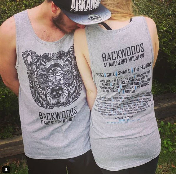"Runic bear" Heather Unisex Lineup Tank Backwoods at Mulberry Mountain