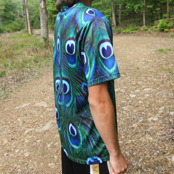 Hi-Res Natural Peacock - Short Sleeve T-Shirt - Lit Like LUMA - Future Fashion and Modern Innovations - 3