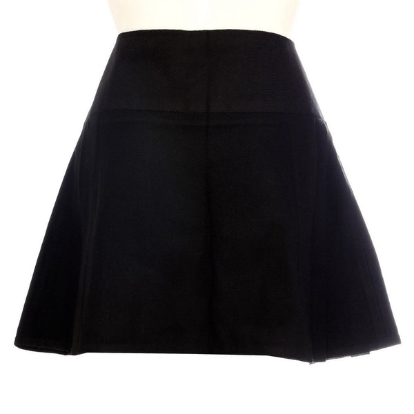 New Ladies Plain Black Tartan Scottish Mini Billie Kilt Mod Skirt